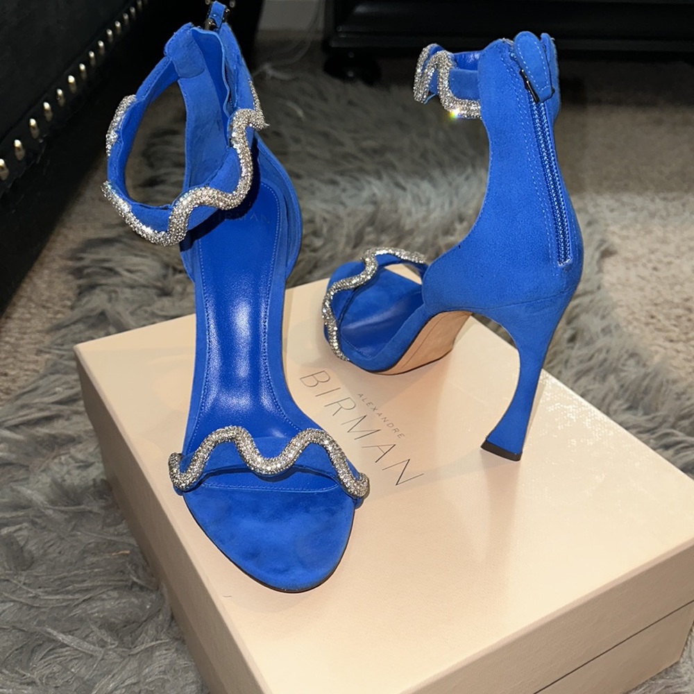 Alexandre Birman Blue Suede Sandals